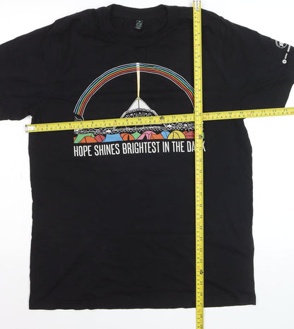 Earth Positive Men's Black Medium Graphic Festival Quote T-Shirt