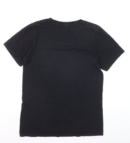 Bella + Canvas Men's Black Graphic Quote Cotton T-Shirt Size S