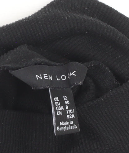 New Look Women’s Black Roll Neck Slim Fit Long Sleeve Jumper Size 12
