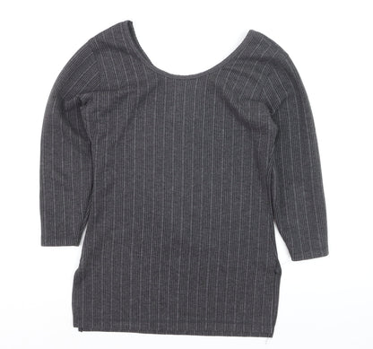 Dixcy Scott Women’s Grey Ribbed Slim Fit Scoop Neck Jumper XL