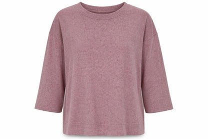 Marks & Spencer Women Pink XL Relaxed 3/4 Sleeve Basic T-Shirt