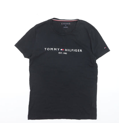 Tommy Hilfiger Men's Black Logo Organic Cotton T-Shirt Size M