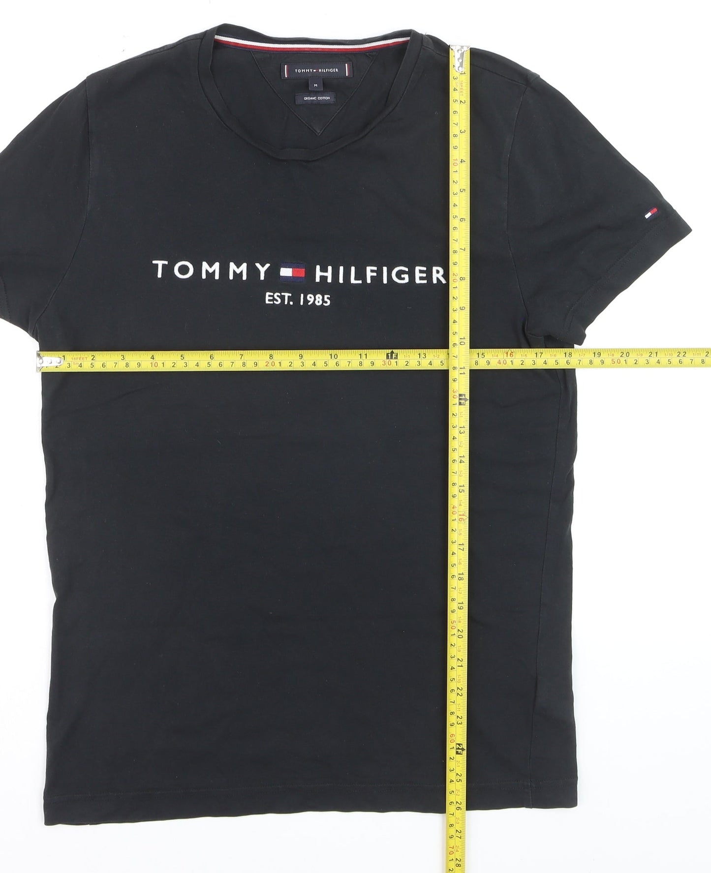 Tommy Hilfiger Men's Black Logo Organic Cotton T-Shirt Size M