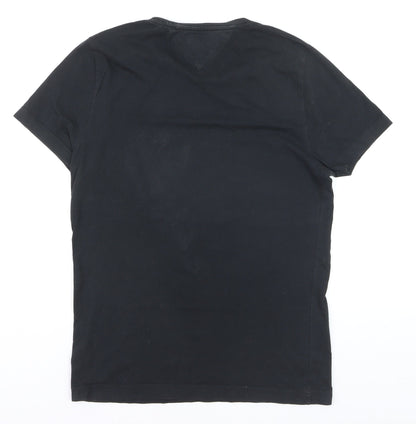 Tommy Hilfiger Men's Black Logo Organic Cotton T-Shirt Size M