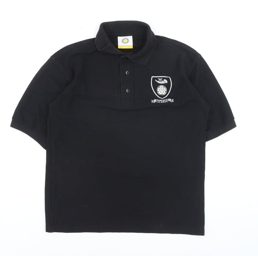 Pinders Schoolwear Boys Black Short Sleeve Polo Shirt Size Small