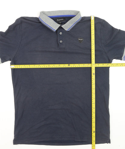 Dwyers & Co Men's Blue Collared Cotton Polo Shirt Size L