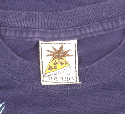 Pineapple Studio Men’s Blue Cotton Turtle Graphic T-Shirt M