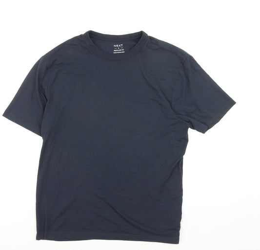 Next Men's Navy Blue Regular Fit Crew Neck Cotton T-Shirt L