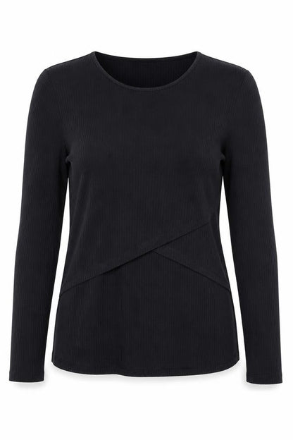 H&M Women’s Black Maternity Long Sleeve Stretch Jersey Top Size 10