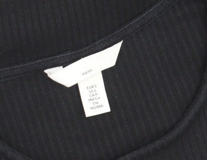 H&M Women’s Black Maternity Long Sleeve Stretch Jersey Top Size 10