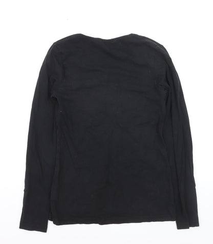 H&M Maternity Black Wrap Jersey Long Sleeve V-Neck Blouse Size 8