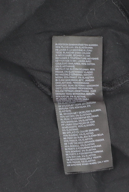 H&M Maternity Black Wrap Jersey Long Sleeve V-Neck Blouse Size 8