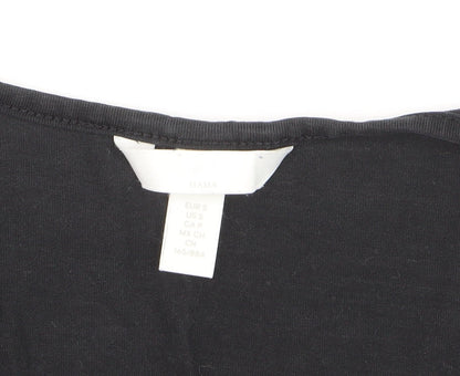 H&M Maternity Black Wrap Jersey Long Sleeve V-Neck Blouse Size 8
