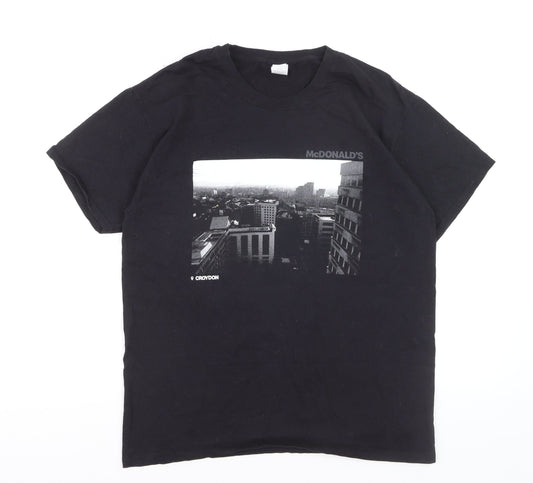 Fruit of the Loom Men's Black Croydon City Graphic Cotton T-Shirt M