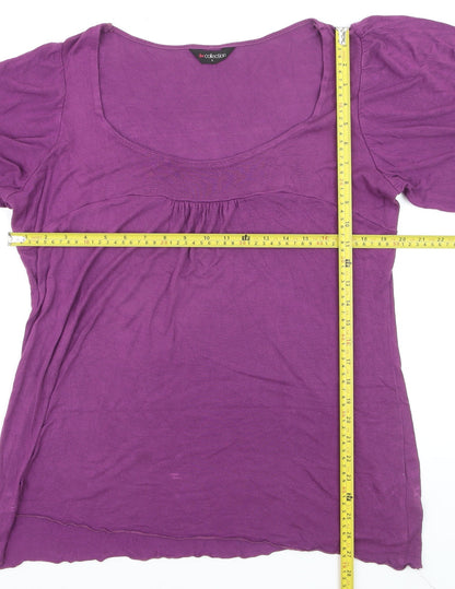 H&M Collection Women’s Purple Viscose Short Sleeve Scoop Neck Blouse L
