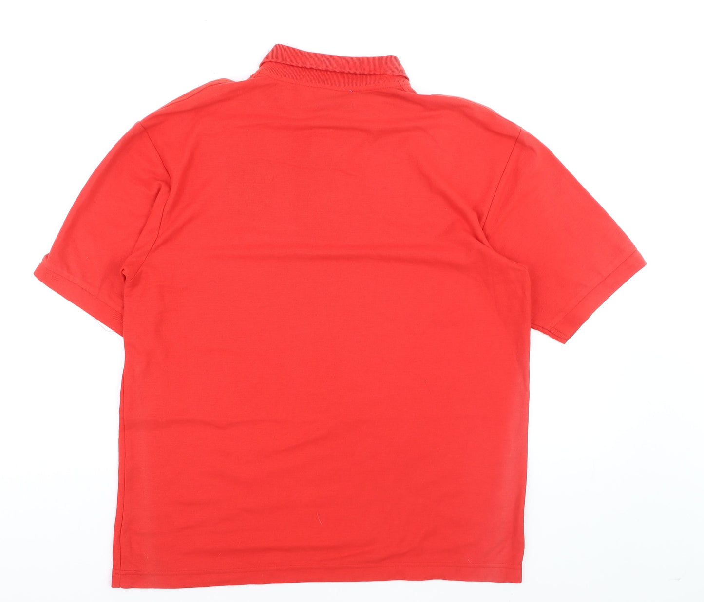 Classic Polos Men's Red England Crest Short Sleeve Polo Shirt Size L