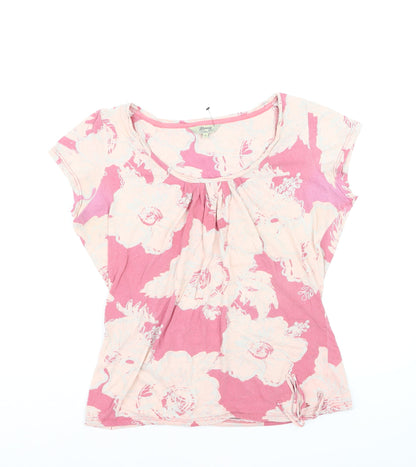 Mantaray Womens Pink Floral Cotton Tunic T-Shirt Size 16