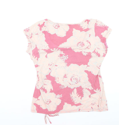 Mantaray Womens Pink Floral Cotton Tunic T-Shirt Size 16
