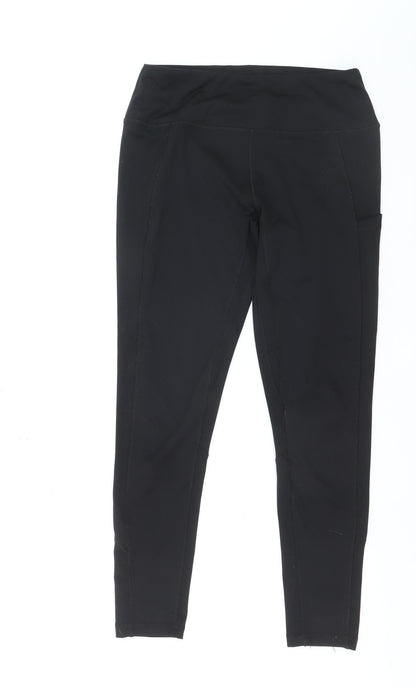 Decathlon Womens Black Workout Leggings Size S Slim Fit Stretchy Gym Wear