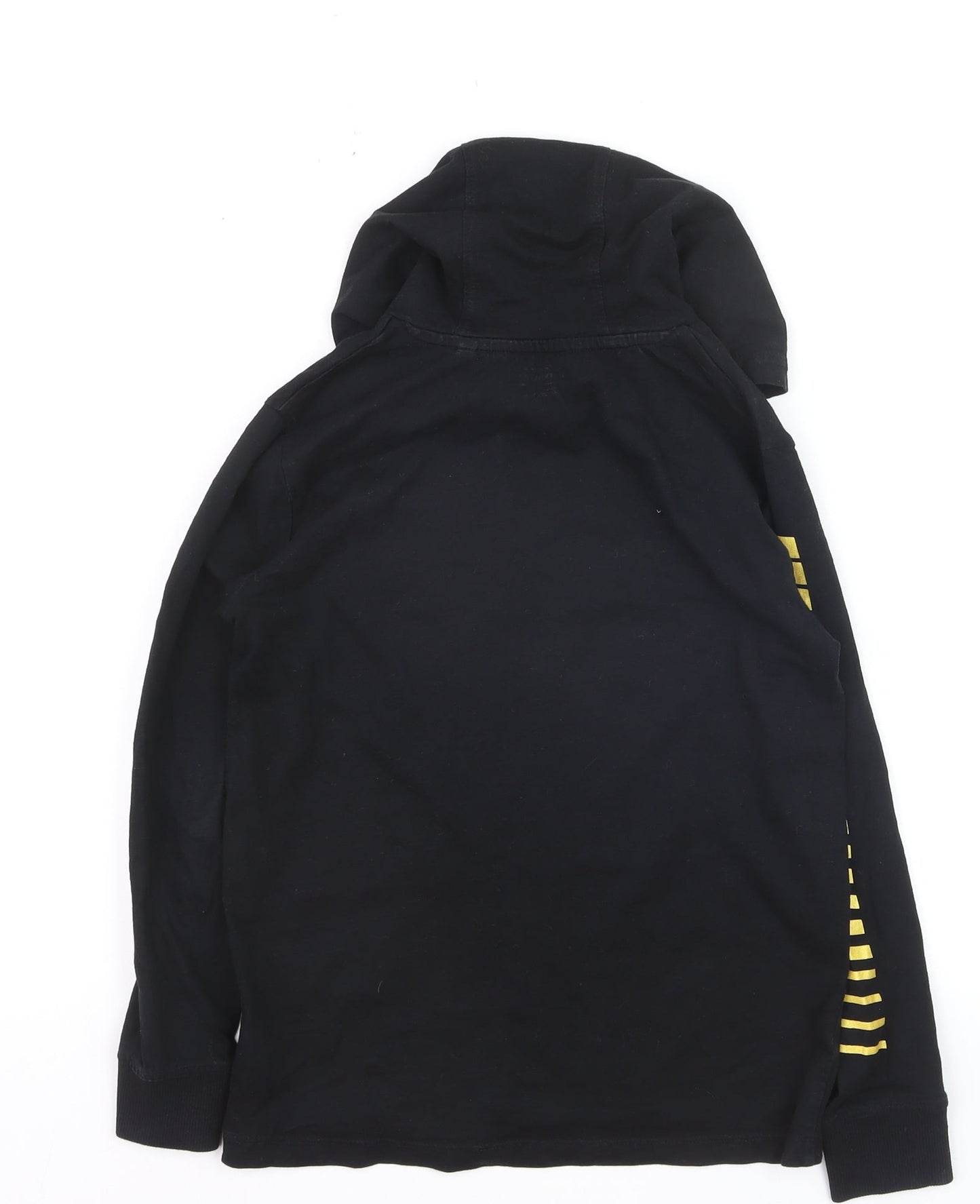 Next Boys Black Hoodie 9 Years Graphic Football Print Cotton Pullover