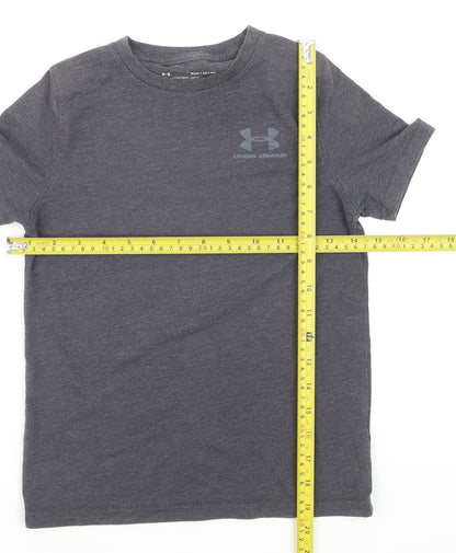 Under Armour Boys Grey HeatGear Sports T-Shirt YSM Short Sleeve