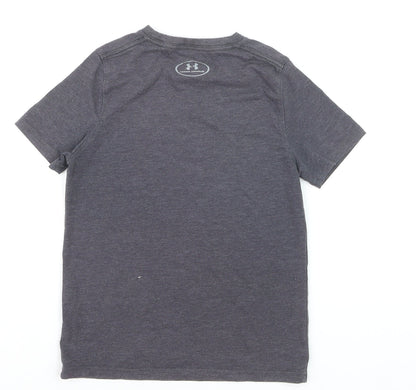 Under Armour Boys Grey HeatGear Sports T-Shirt YSM Short Sleeve