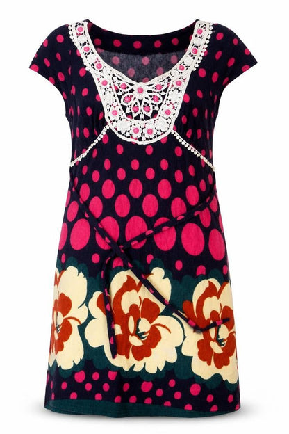 Cherry Design Women’s Multicoloured Knit Shift Dress M