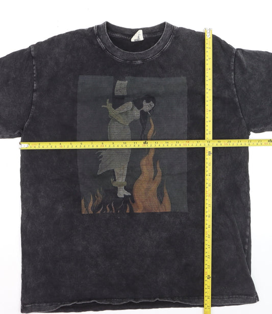 Comfort Colors Men's Black Graphic Art T-Shirt Size L Relaxed Fit