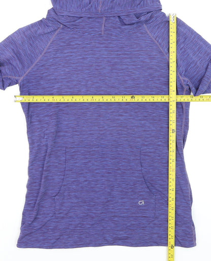 GapFit Men's Purple Striped Lightweight Pullover Hoodie M