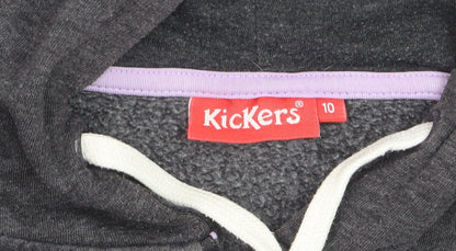 Kickers Teens Grey Full Zip Hoodie 10 Regular Fit Graphic Print