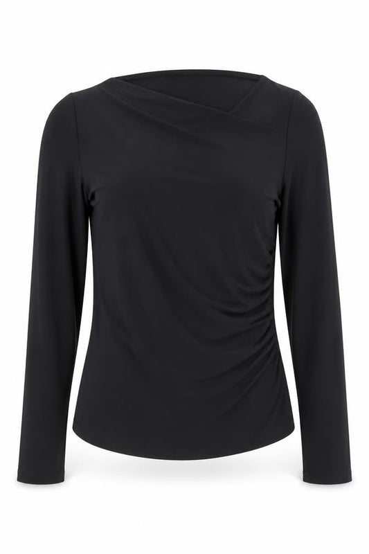Quiz Women's Black Wrap Blouse Long Sleeve Size 10