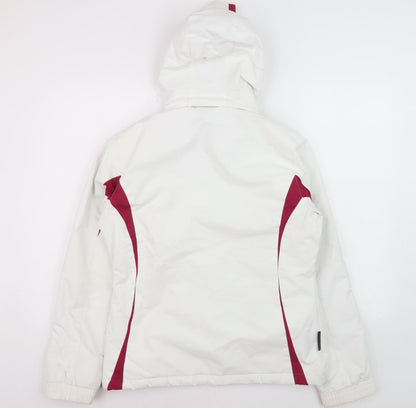 Parallel Womens White Ski Jacket Size 8 Hooded Waterproof Coat