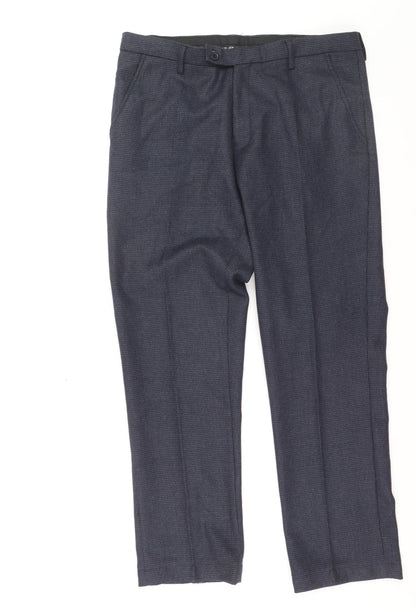 Cavani Women's Blue Herringbone Dress Pants Size 12 Regular Fit