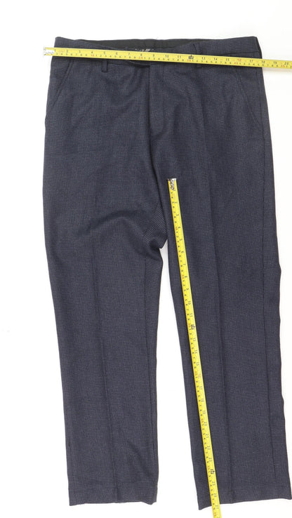 Cavani Women's Blue Herringbone Dress Pants Size 12 Regular Fit