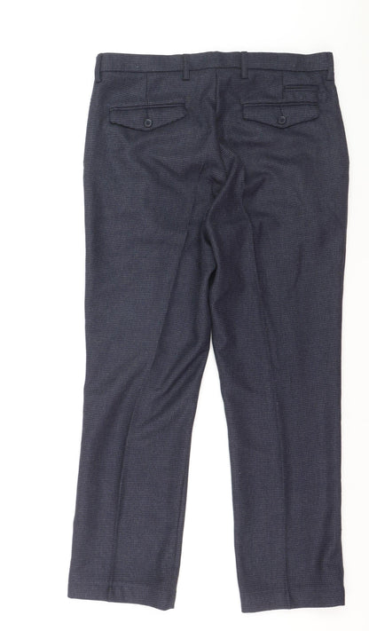 Cavani Women's Blue Herringbone Dress Pants Size 12 Regular Fit