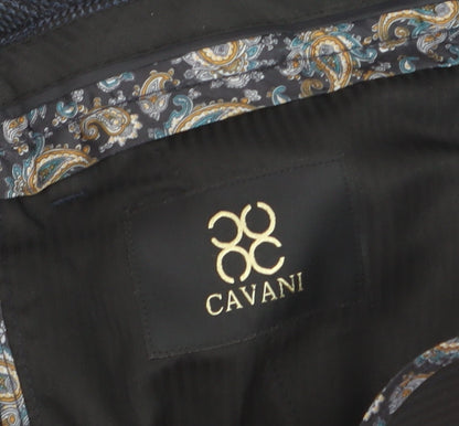Cavani Women's Blue Herringbone Dress Pants Size 12 Regular Fit