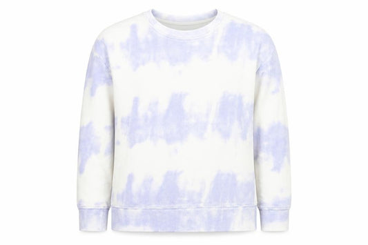 Front view of Dunnes Women Purple Tie-Dye Pullover Sweatshirt, size S