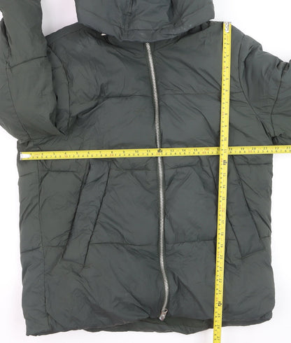 Primark Women’s Green Puffer Jacket Hooded Medium Thermal Wind Resistant