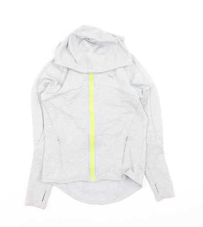 Puma Men's Grey XS Slim Fit Hooded Track Jacket