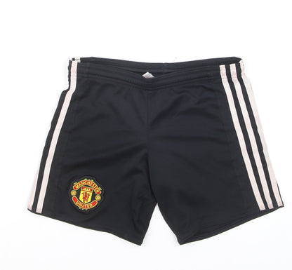Adidas Boys Black Manchester United Football Shorts 7-8 Years