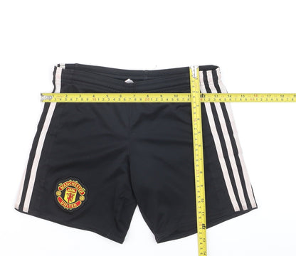 Adidas Boys Black Manchester United Football Shorts 7-8 Years