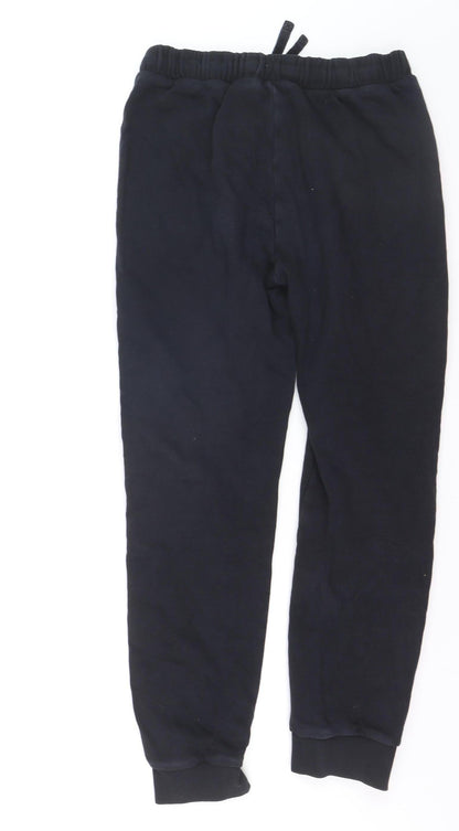 Marks and Spencer Girls Black Jogger Trousers 14-15 Years Fleece Lined