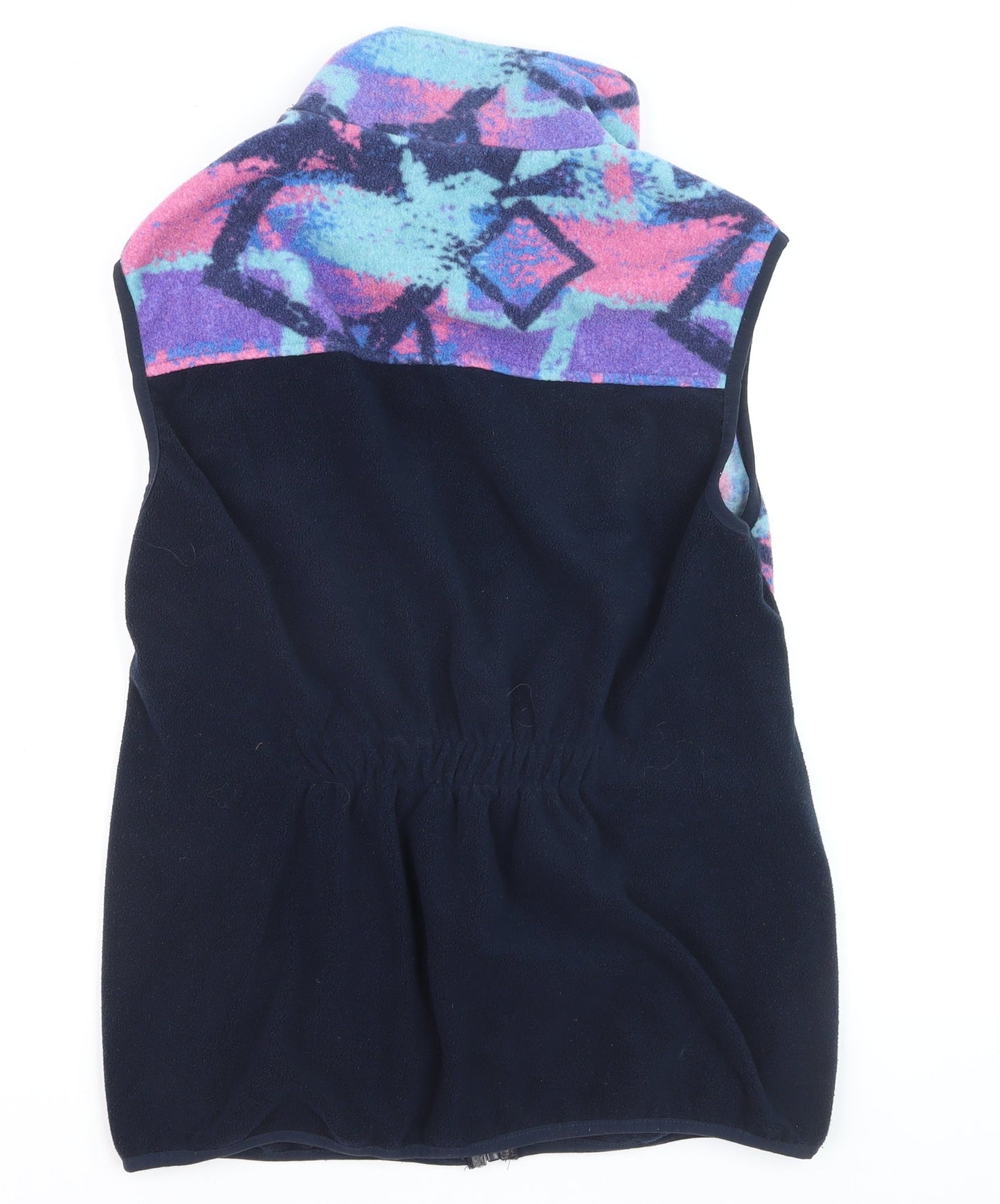 H&L Women’s Multicoloured Fleece Waistcoat Bodywarmer Size S Retro Style