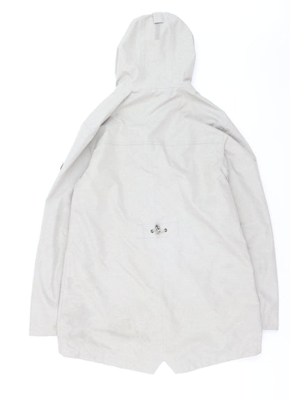 Trespass Womens Beige Waterproof Parka Jacket L UK 14 Windproof Hooded Outdoor Coat