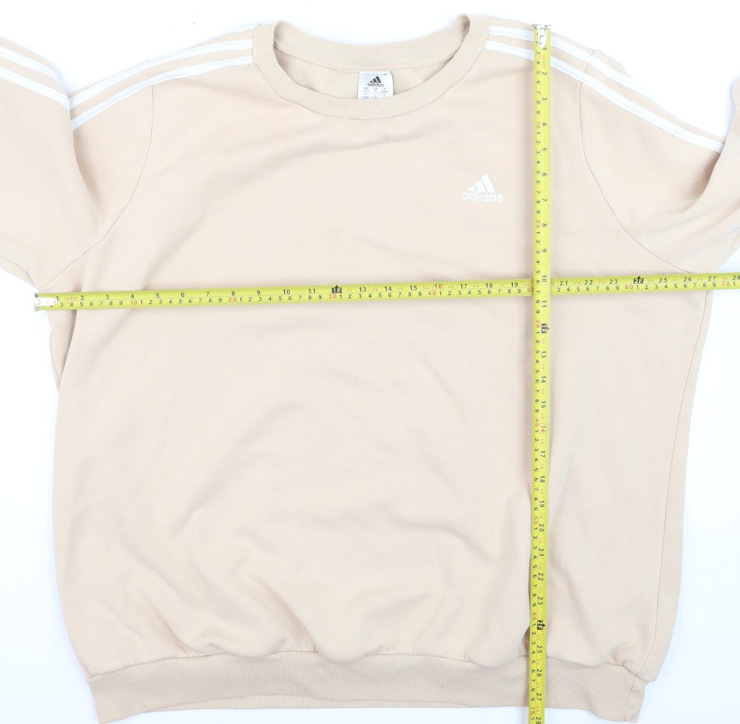 Adidas Mens Beige 3XL Pullover Sweatshirt Crew Neck Casual Sportswear