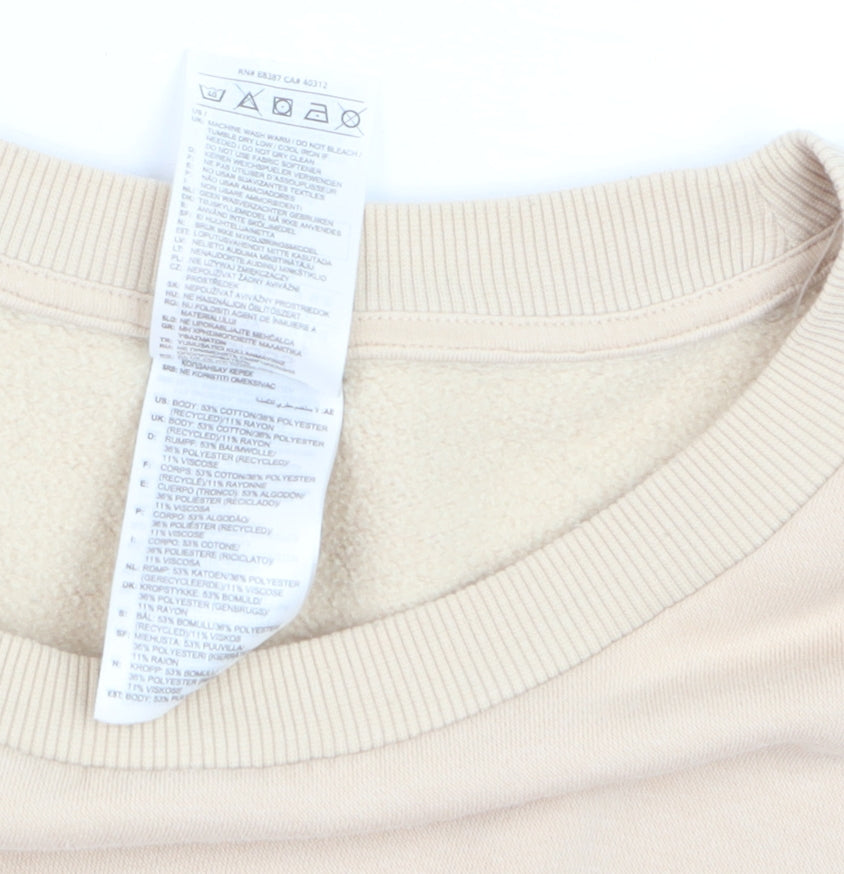 Adidas Mens Beige 3XL Pullover Sweatshirt Crew Neck Casual Sportswear