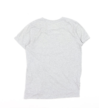 Adidas Girls Grey Graphic Logo T-Shirt Age 18 Years Regular Fit Cotton Blend