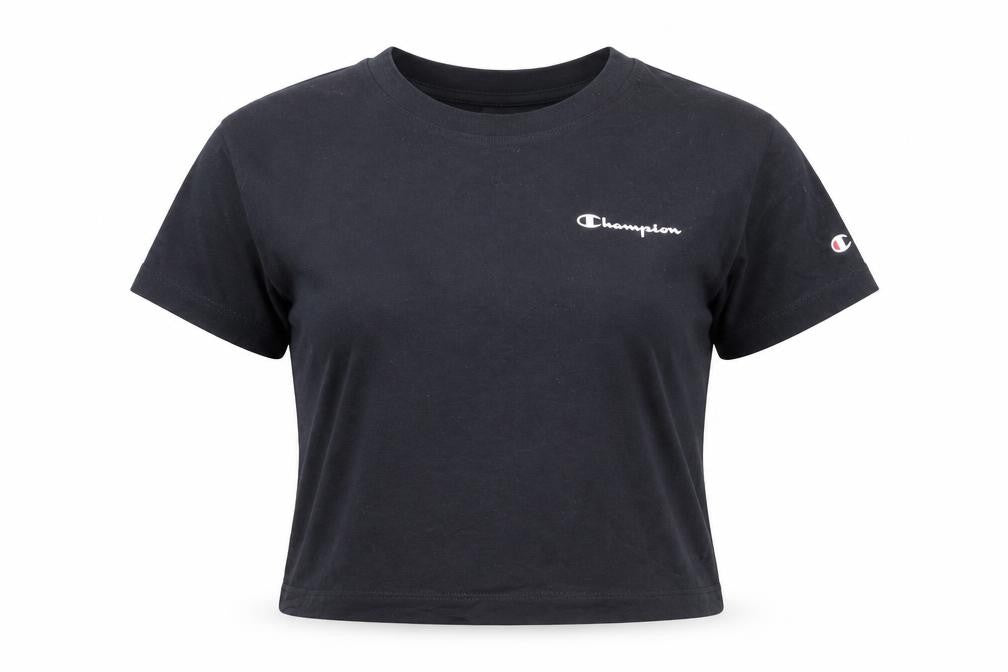 Champion Women’s Black Cropped Cotton T-Shirt Size M