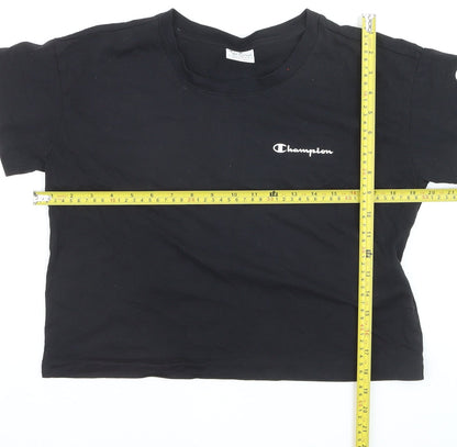 Champion Women’s Black Cropped Cotton T-Shirt Size M