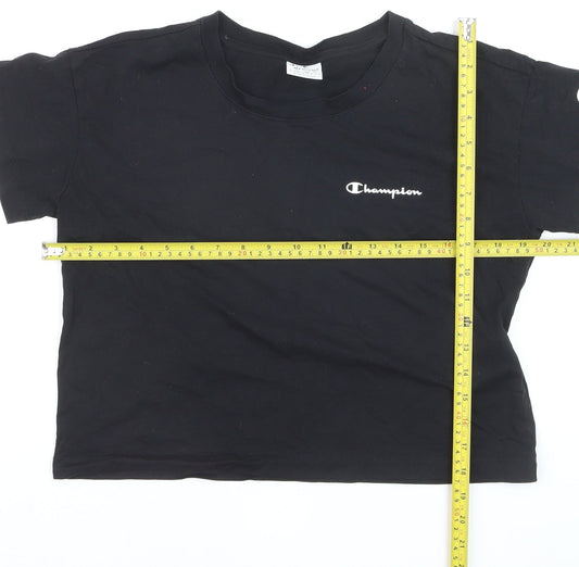 Champion Women’s Black Cropped Cotton T-Shirt Size M